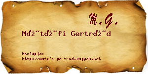 Mátéfi Gertrúd névjegykártya